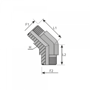 45° Adapter male ORFS – male ORFS. (QMO)